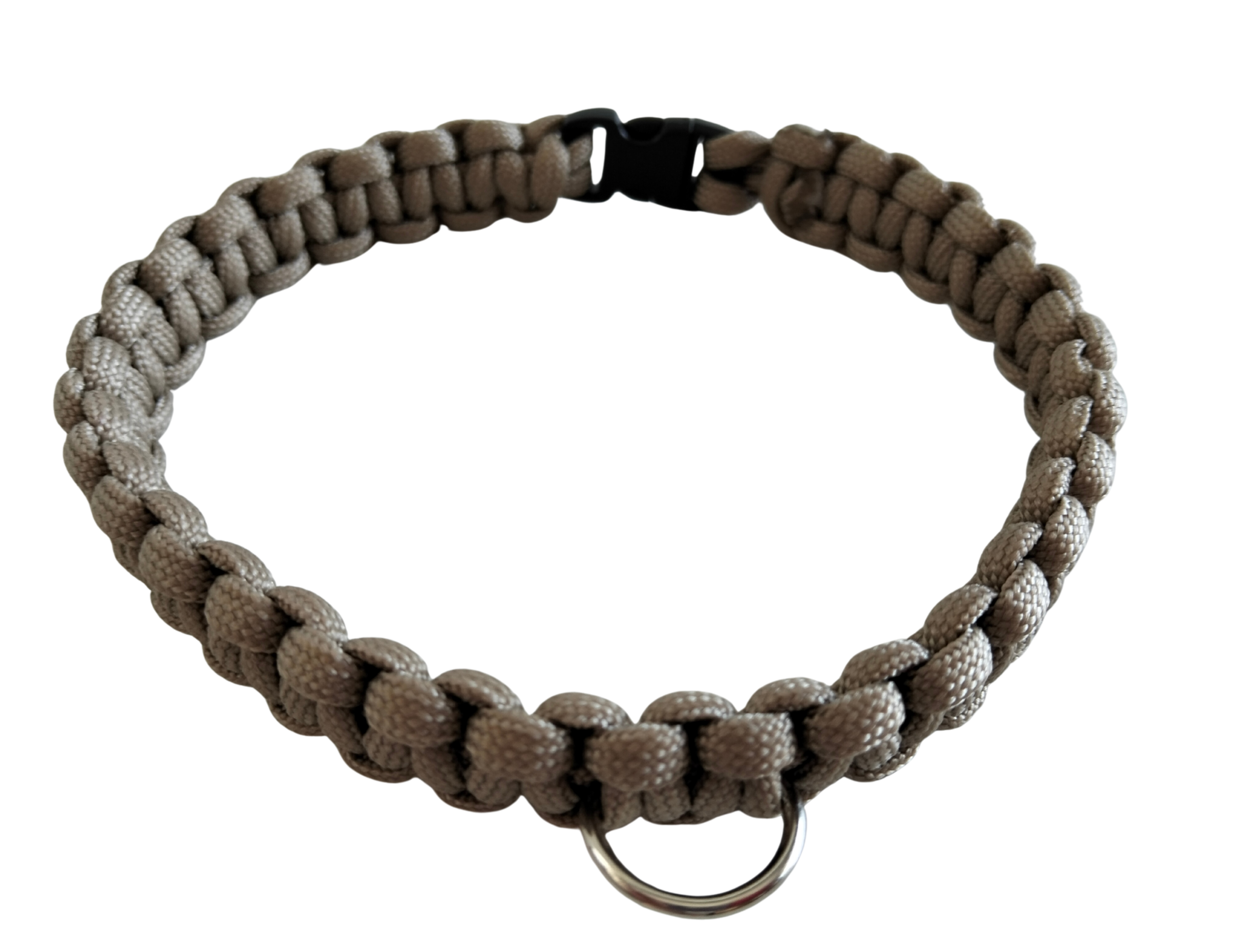 Collar Perro Paracord Artesanal - Color Coyote - Nudo Cobra - Resistente para Trabajo y Aventuras