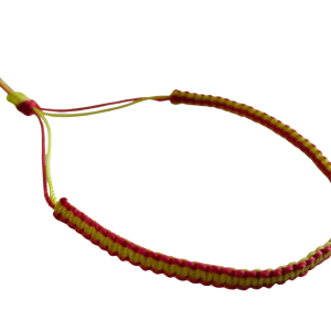 Pulsera Macramé Bandera de España - Hilo Encerado Gualda y Rojo - Ajustable - Bisutería Patriotismo.