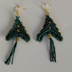 Pendientes Macramé Árbol Navidad